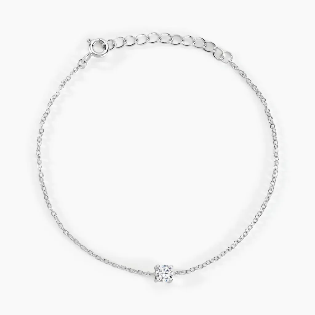 Histoire d'Or Bracelet Court Argent Blanc Lylwenn Oxyde De Zirconium argent blanc oxyde Discount