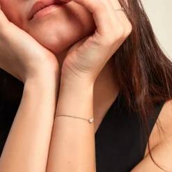 Histoire d'Or Bracelet Court Argent Blanc Lylwenn Oxyde De Zirconium argent blanc oxyde Discount