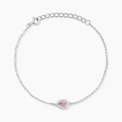Histoire d'Or Bracelet Court Argent Blanc Tania Oxyde De Zirconium argent blanc oxyde rose Hot