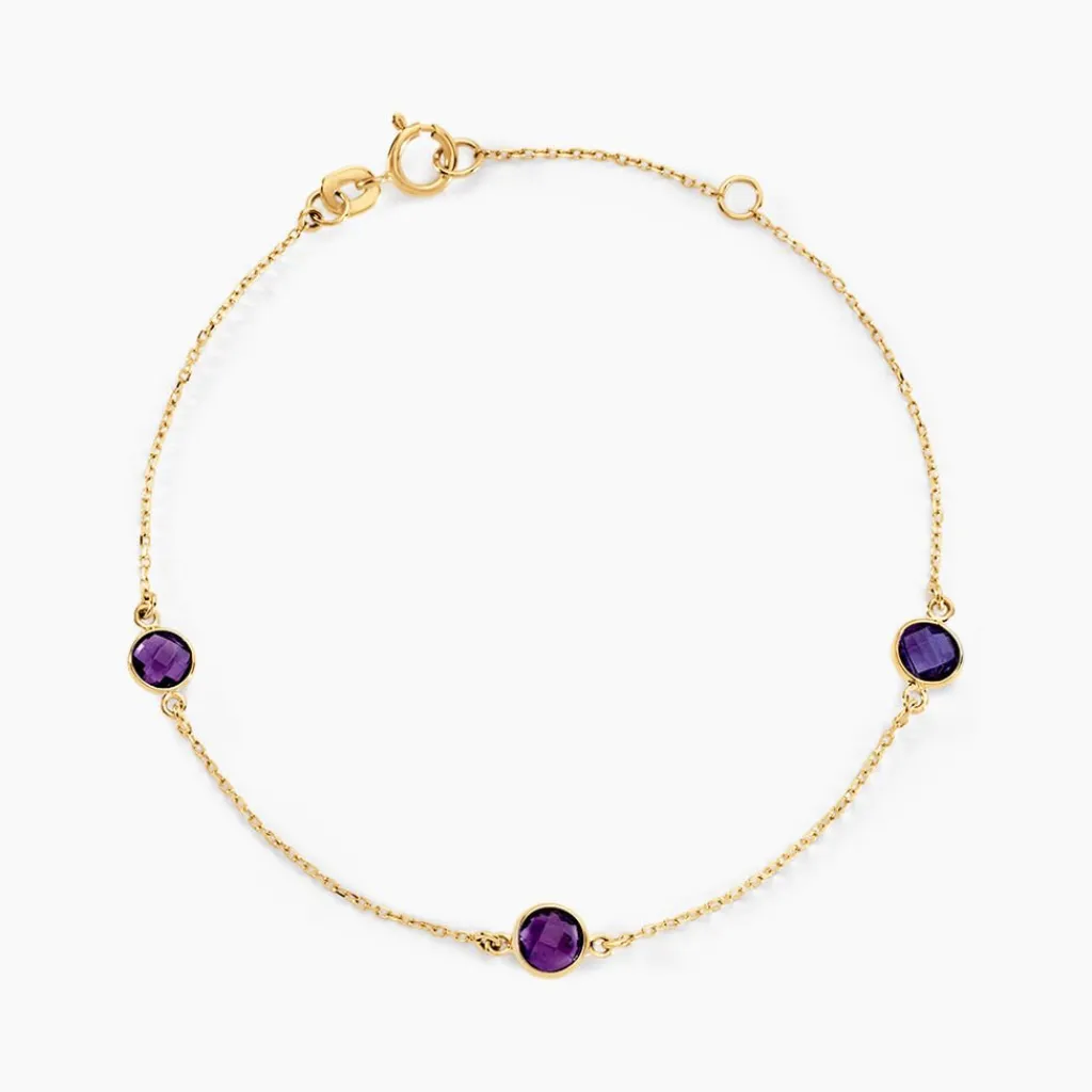 Histoire d'Or Bracelet Cressida Or Jaune Amethyste Violet Sale