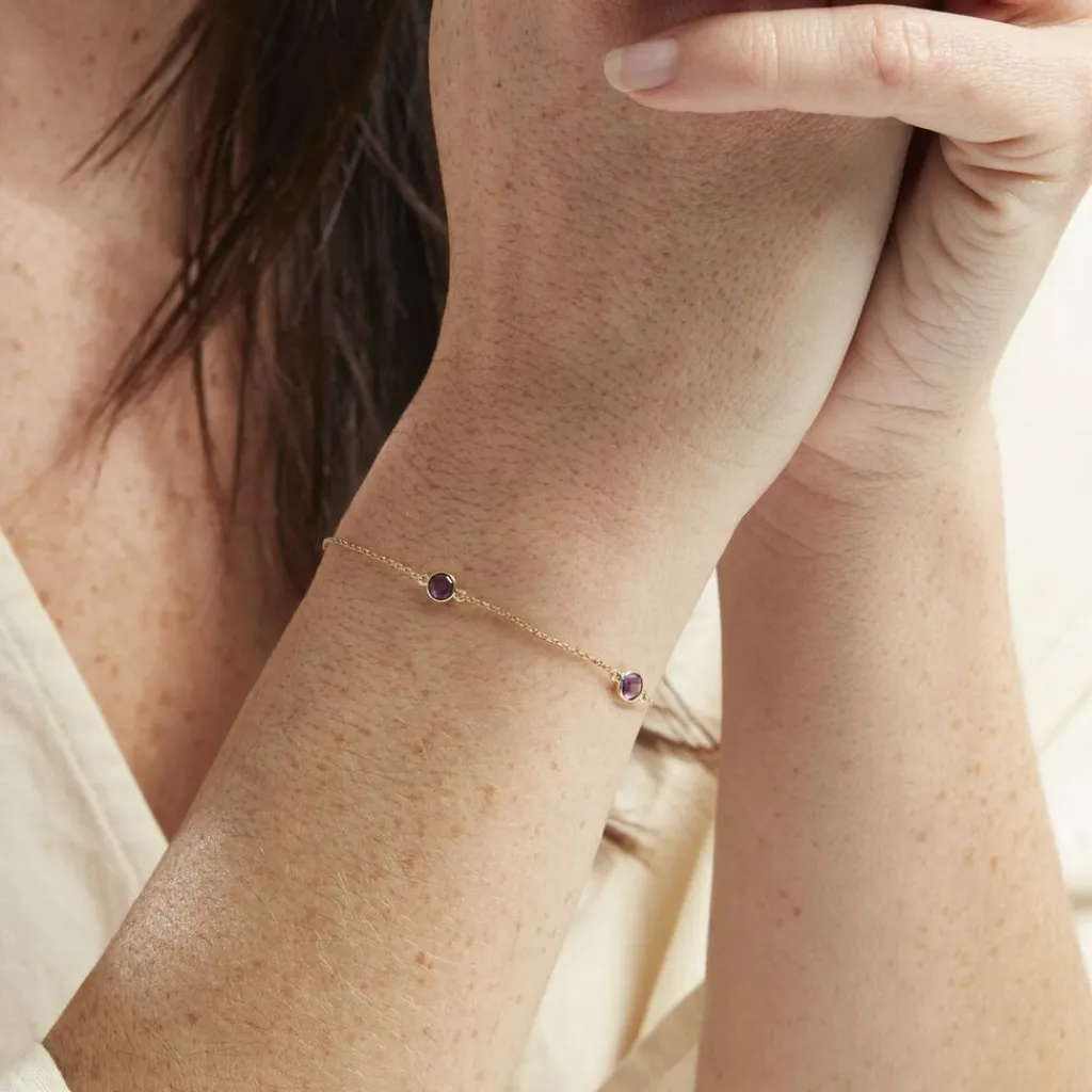 Histoire d'Or Bracelet Cressida Or Jaune Amethyste Violet Sale