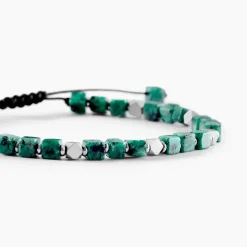 Histoire d'Or Bracelet Cusco Acier Blanc Turquoise acier blanc turquoise vert Discount