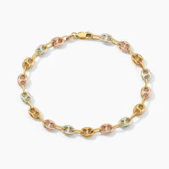 Histoire d'Or Bracelet Dami Maille Grain De Café or tricolore Discount