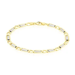Histoire d'Or Bracelet Danae Plaquette Or Bicolore Discount