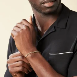 Histoire d'Or Bracelet Danae Plaquette Or Bicolore Discount