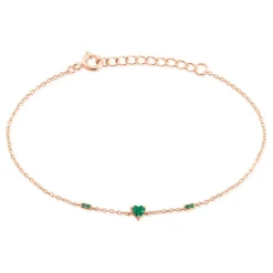 Histoire d'Or Bracelet Déclaration Argent Rose Oxyde De Zirconium argent rose oxyde vert Clearance