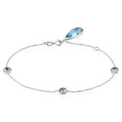 Histoire d'Or Bracelet Dennis Or Blanc Topaze New