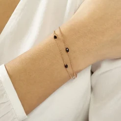 Histoire d'Or Bracelet Diamantine Argent Rose Pierre De Synthese