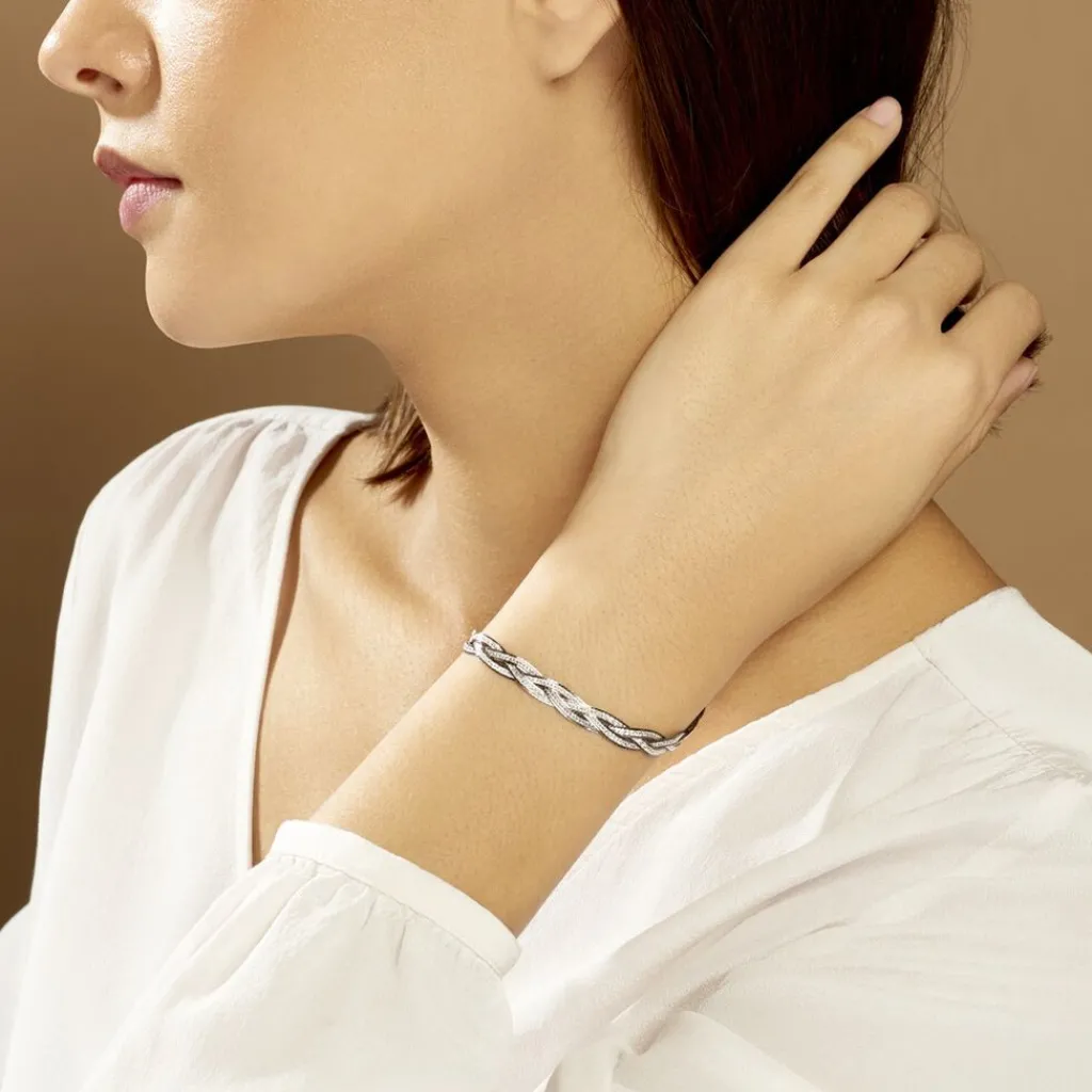 Histoire d'Or Bracelet Elae Argent Bicolore argent blanc Sale
