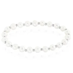 Histoire d'Or Bracelet Elastiqué Argent Sidel Perles De Culture Sale