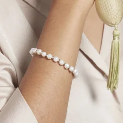 Histoire d'Or Bracelet Elastiqué Argent Sidel Perles De Culture Sale