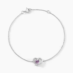 Histoire d'Or Bracelet Eliana Or Blanc Amethyste Et Oxyde De Zirconium or blanc amethyste violette Outlet