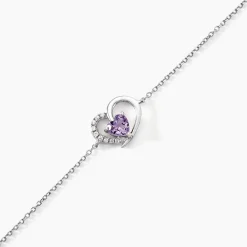 Histoire d'Or Bracelet Eliana Or Blanc Amethyste Et Oxyde De Zirconium or blanc amethyste violette Outlet