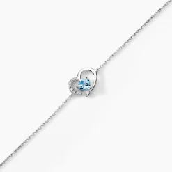 Histoire d'Or Bracelet Eliana Or Blanc Topaze Et Oxyde De Zirconium or blanc topaze bleue Discount