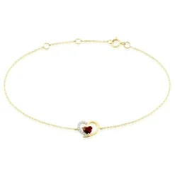 Histoire d'Or Bracelet Eliana Or Jaune Rhodolite Oxyde De Zirconium or jaune rhodolite rouge Sale