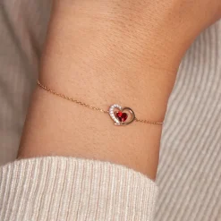 Histoire d'Or Bracelet Eliana Or Jaune Rhodolite Oxyde De Zirconium or jaune rhodolite rouge Sale