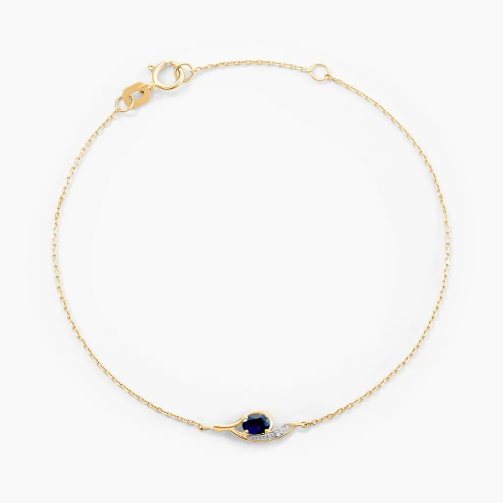 Histoire d'Or Bracelet Emotion Diamant or jaune saphir