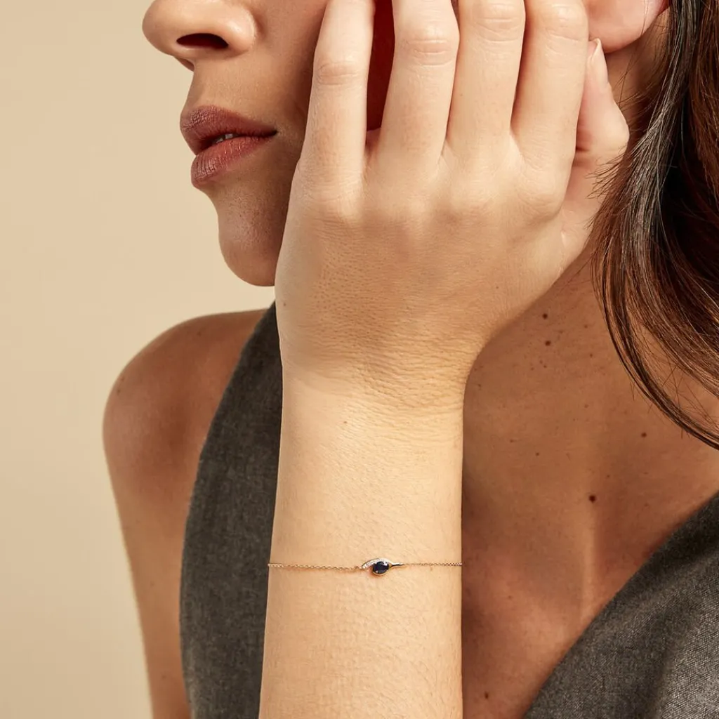 Histoire d'Or Bracelet Emotion Diamant or jaune saphir