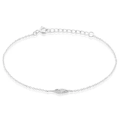 Histoire d'Or Bracelet Feath Argent Blanc Oxyde De Zirconium Discount