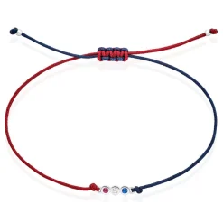 Histoire d'Or Bracelet French Twist Argent Blanc Oxyde De Zirconium argent blanc oxyde rouge Discount