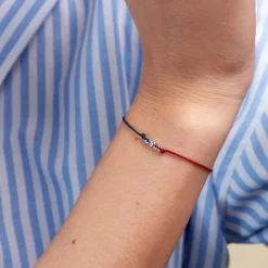 Histoire d'Or Bracelet French Twist Argent Blanc Oxyde De Zirconium argent blanc oxyde rouge Discount