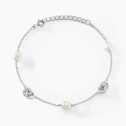 Histoire d'Or Bracelet Gaetane Argent Blanc Perle De Culture Oxyde De Zirconium Best