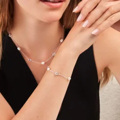 Histoire d'Or Bracelet Gaetane Argent Blanc Perle De Culture Oxyde De Zirconium Best