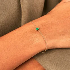 Histoire d'Or Bracelet Gathbiyya Or Jaune Emeraude