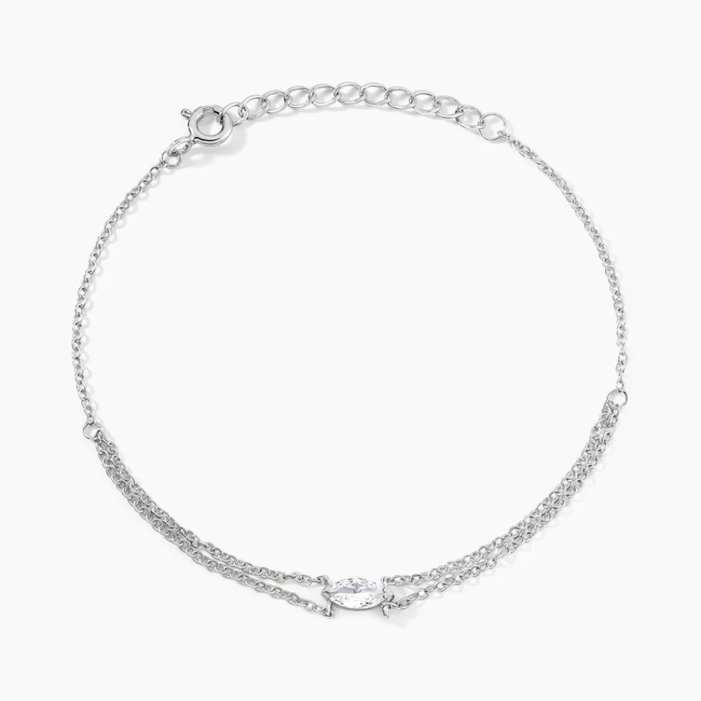 Histoire d'Or Bracelet Giulette De Zirconium argent blanc oxyde Discount