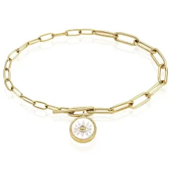 Histoire d'Or Bracelet Goddess Argent Doré Nacre Oxyde De Zirconium Clearance