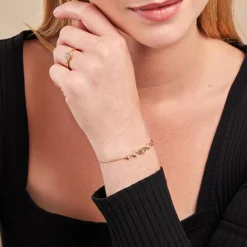 Histoire d'Or Bracelet Gold Chandelier Plaqué Or Doré Oxyde De Zirconium Hot