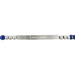Histoire d'Or Bracelet Identité Acier Blanc Boules Sebastino Lapis Lazuli acier argenté lapis lazuli bleu Best