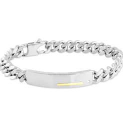 JOURDAN Bracelet Identité Adoline Acier Blanc Diamant Outlet