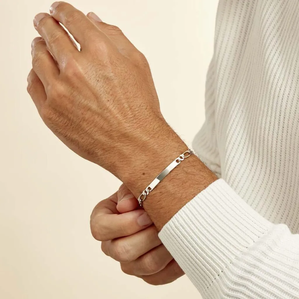 Histoire d'Or Bracelet Identité Anilo Argent Blanc Hot
