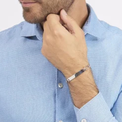 Histoire d'Or Bracelet Identité Anilo Maille Alternee 1/1 Argent Blanc Online