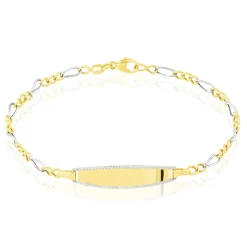 Histoire d'Or Bracelet Identité Bartolomee Maille Alternee 1/3 or bicolore Outlet