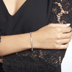 Histoire d'Or Bracelet Identité Carrus Argent Blanc Discount