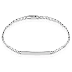 Histoire d'Or Bracelet Identité Casper Argent Blanc Discount