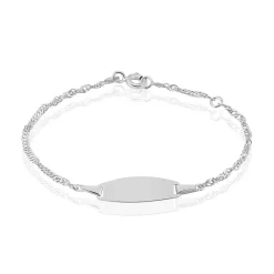 Histoire d'Or Bracelet Identité Ericka Maille Singapour Or Blanc Outlet