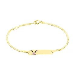 Histoire d'Or Bracelet Identité Euzebia Maille Chemin De Fer Or Jaune Best