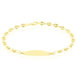 Histoire d'Or Bracelet Identité Evin Maille Grain De Cafe or jaune Outlet