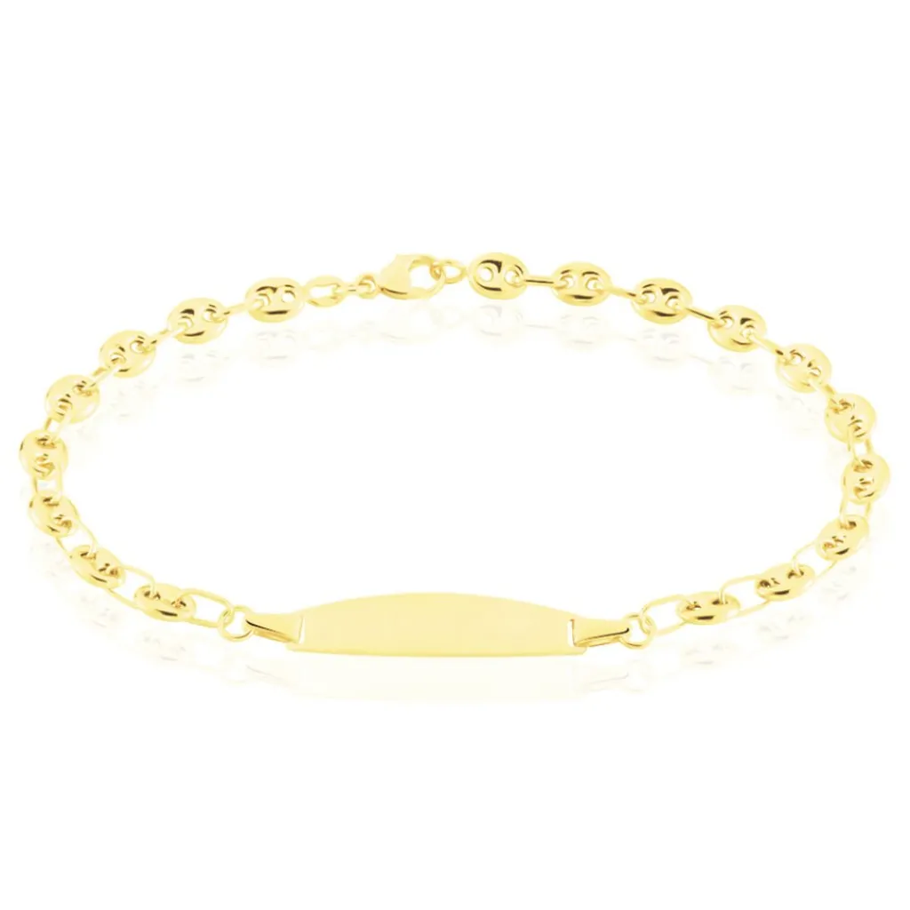 Histoire d'Or Bracelet Identité Evin Maille Grain De Cafe or jaune Outlet
