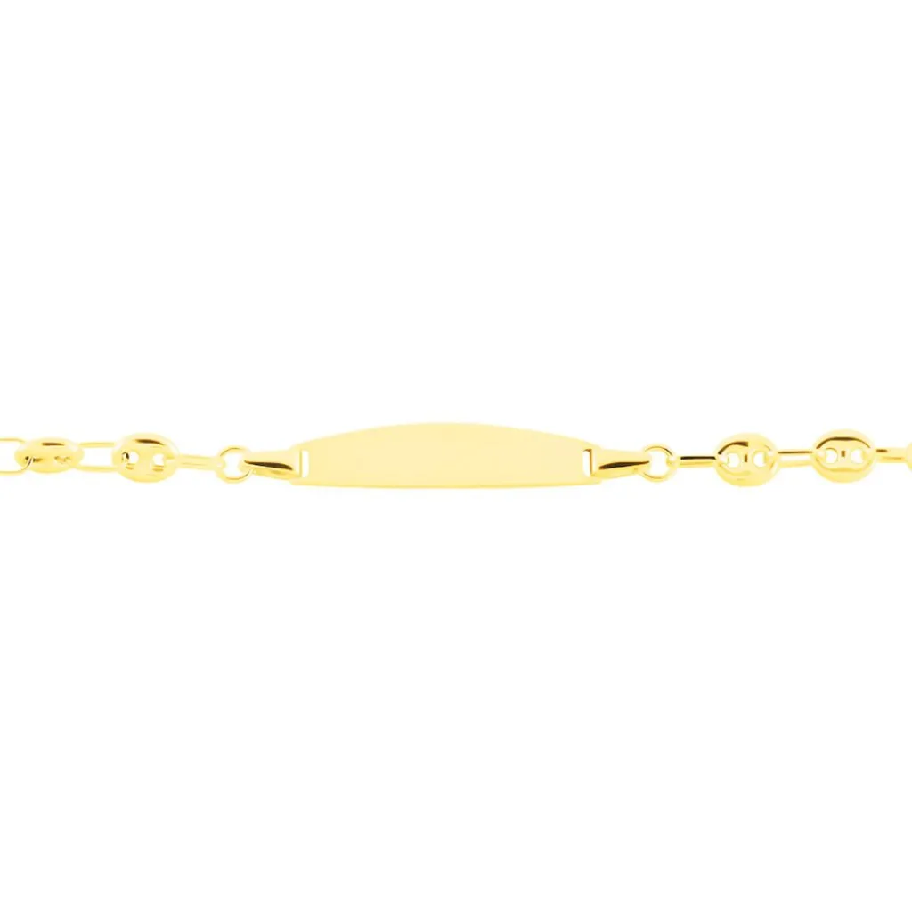 Histoire d'Or Bracelet Identité Evin Maille Grain De Cafe or jaune Outlet
