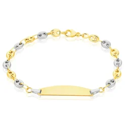Histoire d'Or Bracelet Identité Evin Maille Grain De Cafe or bicolore Best