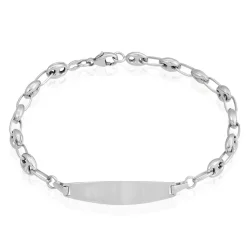 Histoire d'Or Bracelet Identité Evin Maille Grain De Cafe Or Blanc Discount