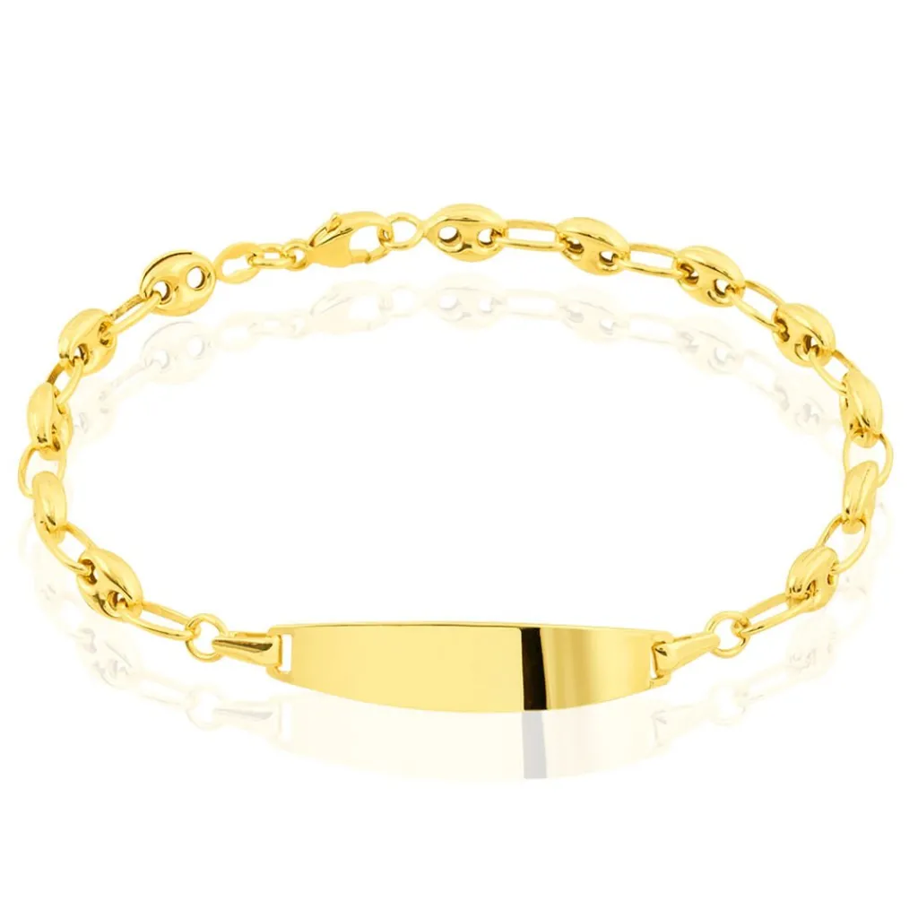 Histoire d'Or Bracelet Identité Evin Maille Grain De Cafe or jaune Online