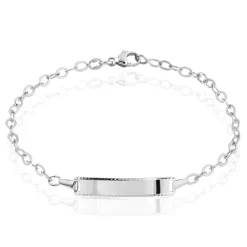 Histoire d'Or Bracelet Identité Gaspardine Maille Forçat or blanc Discount