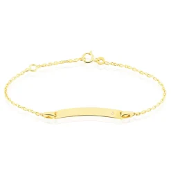 Histoire d'Or Bracelet Identité Gaspardine Maille Forçat Or Jaune Oxyde De Zirconium Sale
