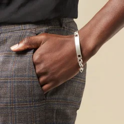 Histoire d'Or Bracelet Identité Vivian Maille Alternee 1/3 Argent Blanc Outlet