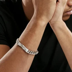 Histoire d'Or Bracelet Identitée Alfons Acier Blanc New